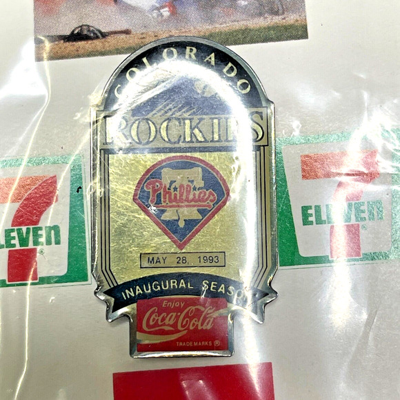 Colorado Rockies 1993 Lapel Pin #4 Phillies Inaugural Season Coca Cola Series - Picture 1 of 3